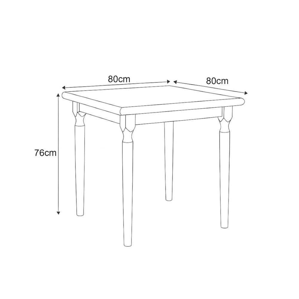 Kit 4 Cadeiras Tramontina Sofia Preta E Mesa De Madeira 80cm Natural - 7