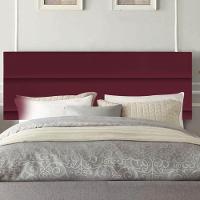 Painel Cabeceira Estofada Argentina 160cm Cama Box Queen Corino Bordo- Mabe Magazine - 1