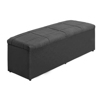 Calçadeira Recamier Com Baú Sapateira 1,58m Queen Size Quarto Suede Marrom - Aurora Line