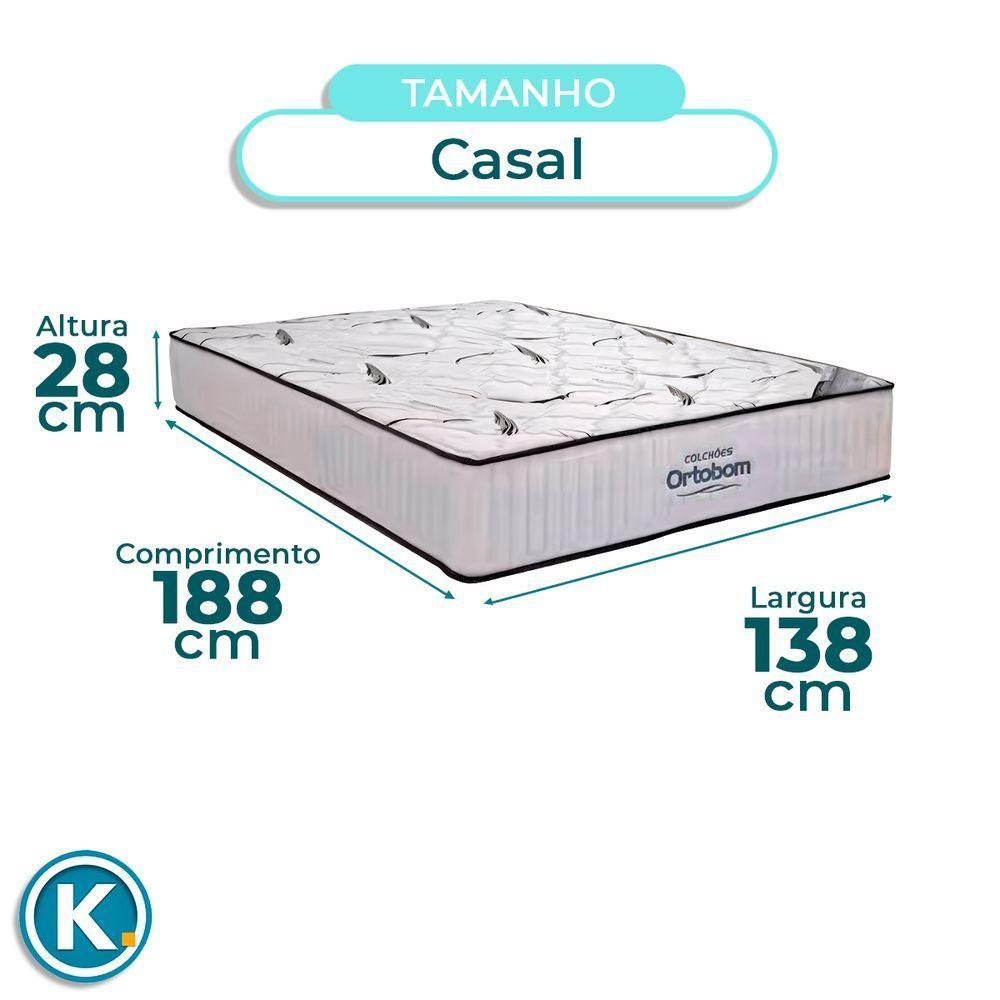 Cama Box Bau Preto + Colchão Casal High Foam Ortobom - 5