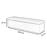 Calçadeira Recamier Com Baú Sapateira Dubai 1,20m Viúva Solteirão Quarto Suede Marrom - Aurora Line - 4