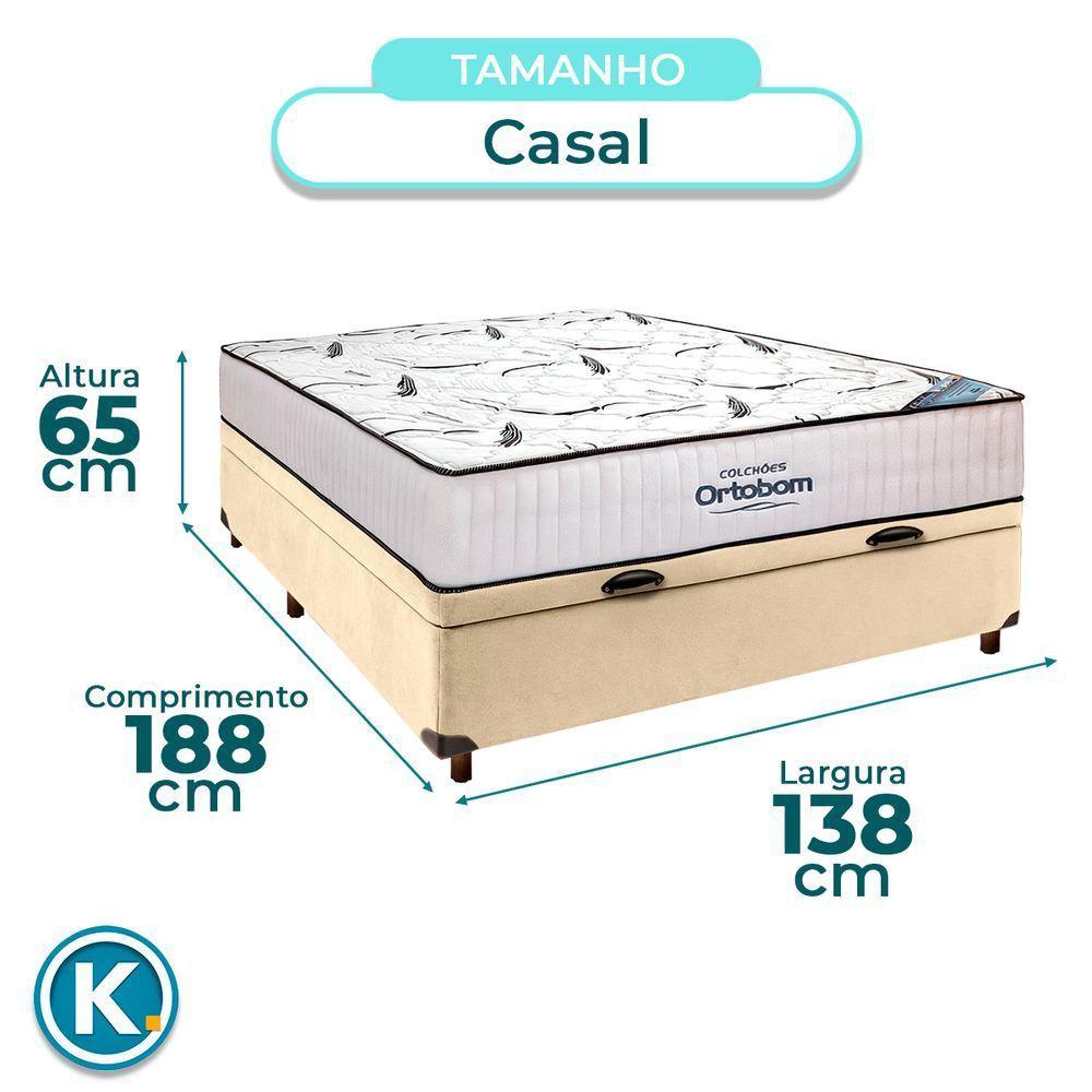 Cama Box Azul + Colchão Casal High Foam Ortobom - 3