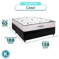 Cama Box Marrom + Colchão Casal High Foam Ortobom