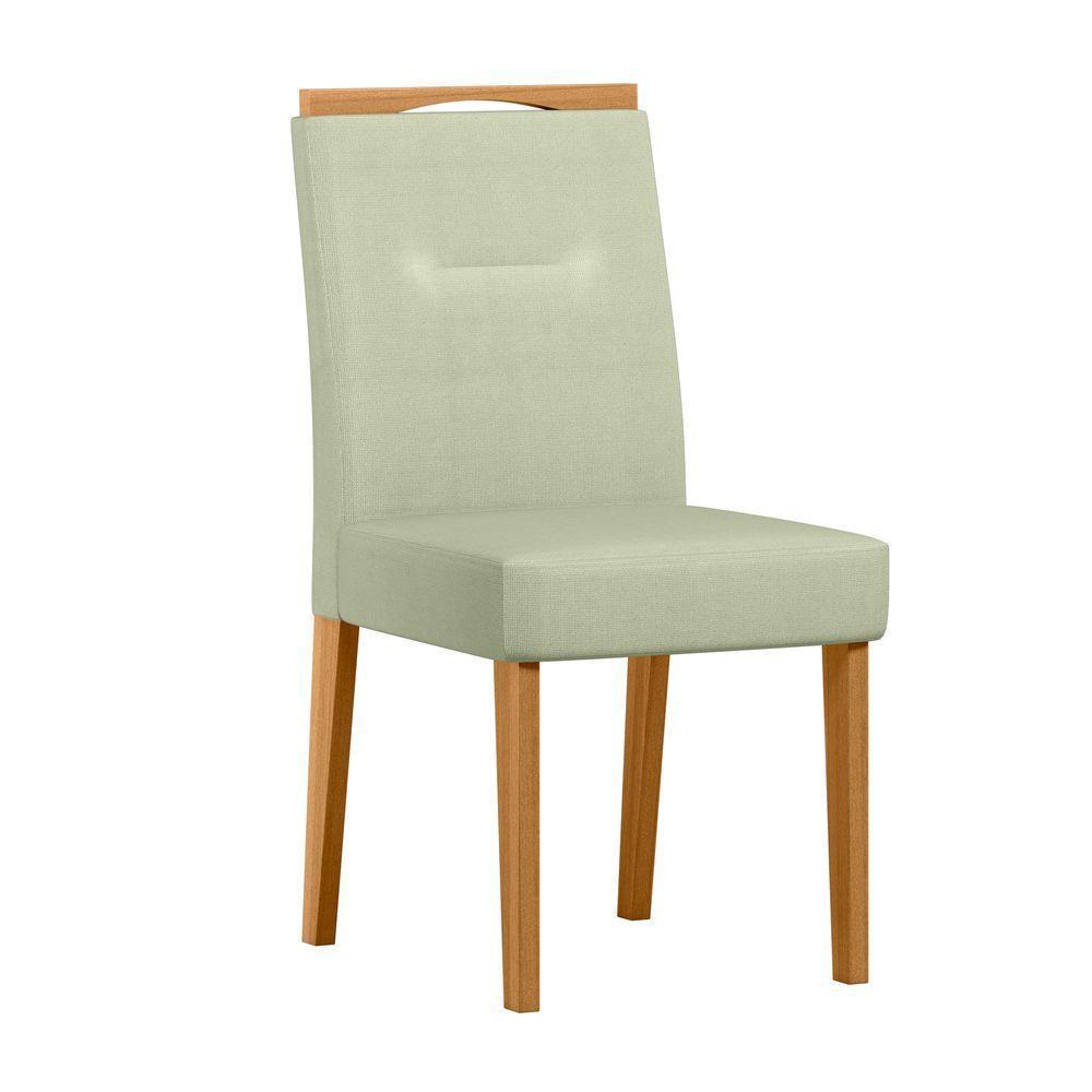 Conjunto Sala De Jantar Mesa Barbara 1,35m Com 4 Cadeiras Lectus Ypê/off White/ln04 - New Ceval  - 4