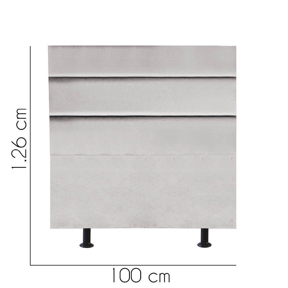 Cabeceira Estofada Argentina 100cm Solteiro Para Cama Colchão Box Quarto Suede Cinza Claro - Aurora Line - 2