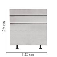 Cabeceira Estofada Argentina 100cm Solteiro Para Cama Colchão Box Quarto Suede Cinza Claro - Aurora Line - 2