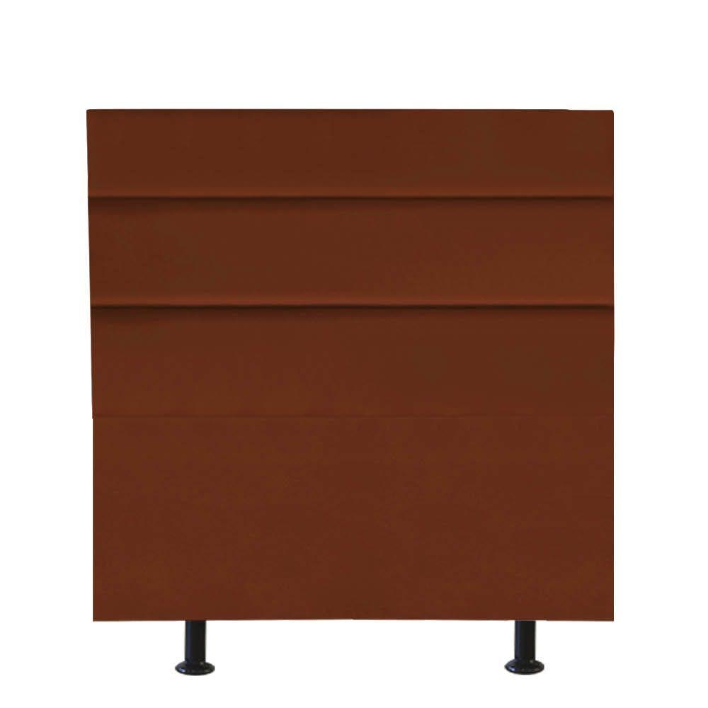 Cabeceira Estofada Argentina 90cm Solteiro Para Cama Colchão Box Quarto Suede Terracota Telha - Aurora Line - 1