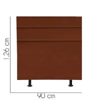 Cabeceira Estofada Argentina 90cm Solteiro Para Cama Colchão Box Quarto Suede Terracota Telha - Aurora Line - 2