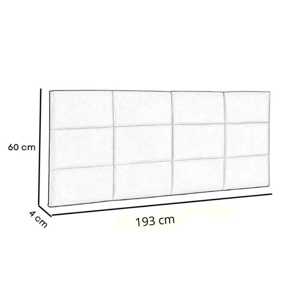 Painel Suspenso Cabeceira Luna 1,93m Para Cama King Size Suede Bege - Aurora Line - 3