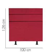 Cabeceira Estofada Argentina 100cm Solteiro Para Cama Colchão Box Quarto Corino Vermelho - Aurora Line - 2