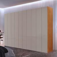 Roupeiro Casal Everest Em Mdf 10 Portas E 10 Cabideiros Naturalle/off White Sem Gavetas - 1