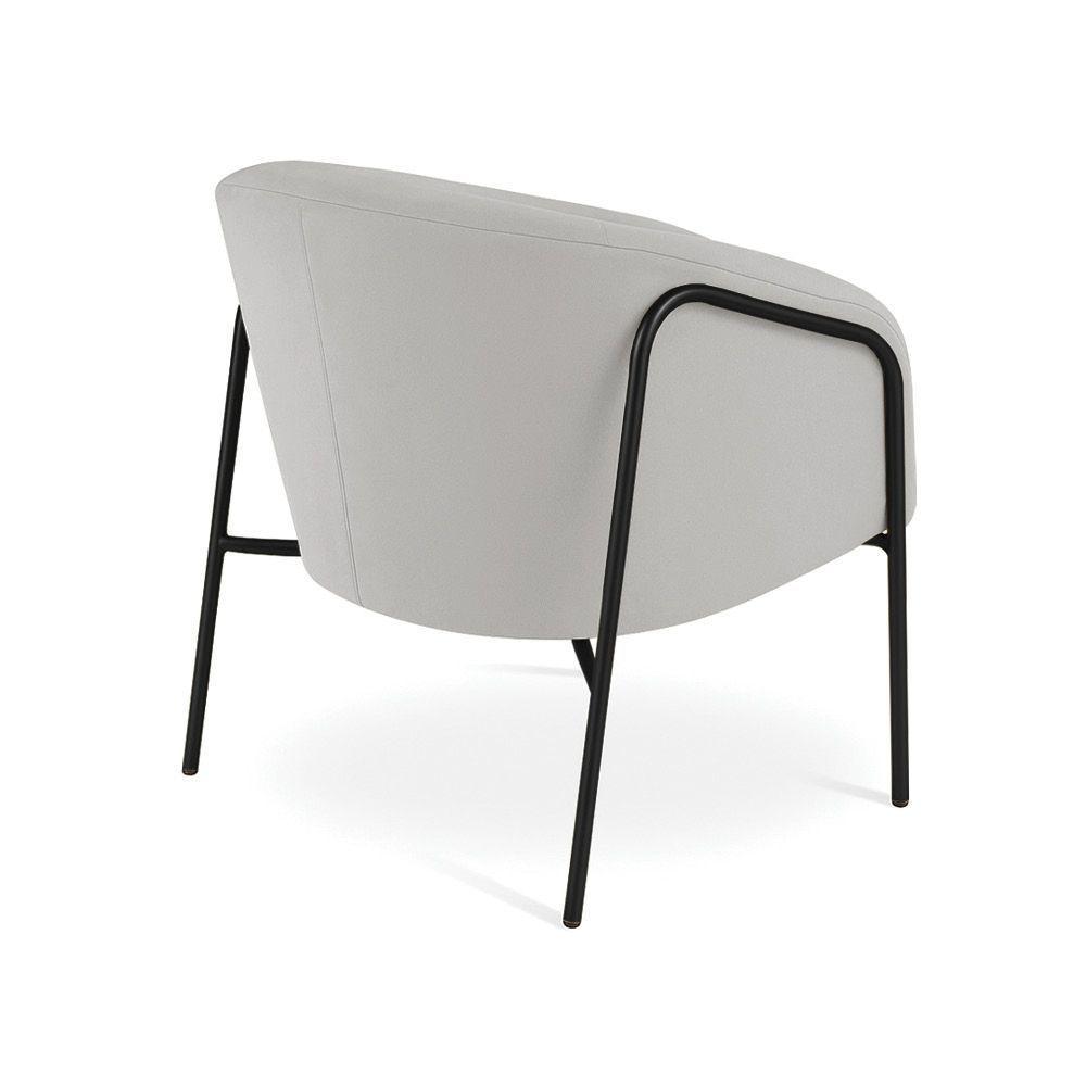 Poltrona Sala Industrial Alta Preto Kit 2 Stella Suede D03 - D'rossi Cor Cinza - 7