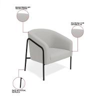 Poltrona Sala Industrial Alta Preto Kit 2 Stella Suede D03 - D'rossi Cor Cinza - 3