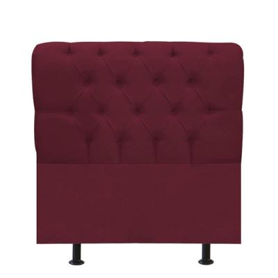 Cabeceira Estofada Cama Box Solteiro 90cm París Corino Bordo- Mabe Magazine