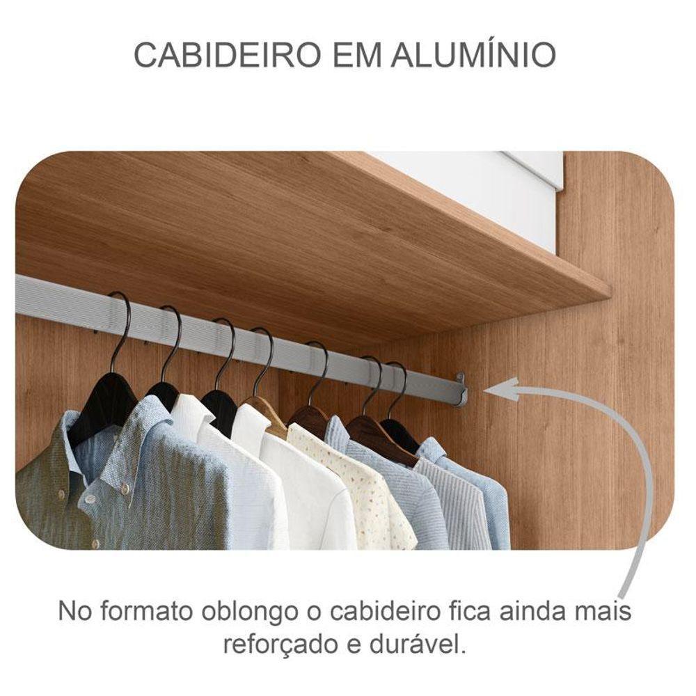 Guarda Roupa Casal Ambiente Medelim 3 Portas 6 Gavetas Cumaru 25 Fendi Com Espelho - Novo Horizonte - 4