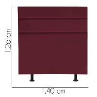 Cabeceira Estofada Argentina 140cm Casal Para Cama Colchão Box Quarto Suede Bordô - Aurora Line - 3