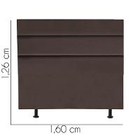 Cabeceira Estofada Argentina 160cm Queen Size Para Cama Colchão Box Quarto Suede Marrom - Aurora Line - 3