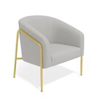 Poltrona Sala Industrial Alta Dourado Stella Suede D03 - D'rossi Cor Cinza