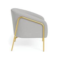 Poltrona Sala Industrial Alta Dourado Stella Suede D03 - D'rossi Cor Cinza - 5