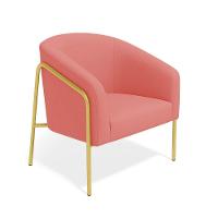 Poltrona Sala Industrial Alta Dourado Kit 2 Stella Suede Rosê D03 - D'rossi - 6