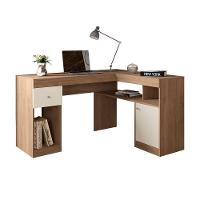 Escrivaninha Mesa Computador De Canto Office 137cm Suzan C01 - D'rossi Cor Bege Amarelado/off White - 2