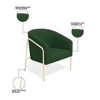 Poltrona Sala Industrial Alta Champanhe Stella Suede D03 - D'rossi Cor Verde - 3