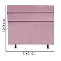 Cabeceira Estofada Argentina 195cm King Size Para Cama Colchão Box Quarto Suede Rosa Bebê - Aurora Line - 3