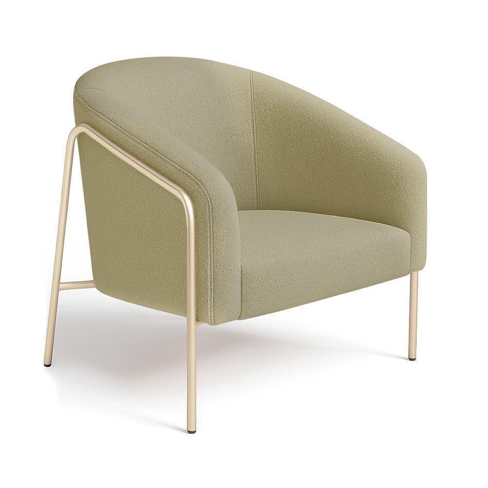 Poltrona Sala Industrial Alta Champanhe Kit 2 Stella Bouclê Pistache D03 - D'rossi - 5