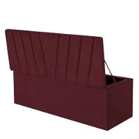 Calçadeira Baú Recamier Estofada Cama De Solteiro 100cm Bélgica Suede Bordo- Mabe Magazine - 2