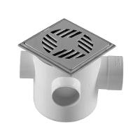 Caixa Sifonada 10x12cm De 3 Entradas Com Grelha Quadrada Em Abs Cromada Astra - 1