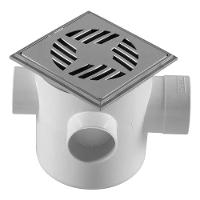 Caixa Sifonada 10x12cm De 3 Entradas Com Grelha Quadrada Em Abs Cromada Astra - 2