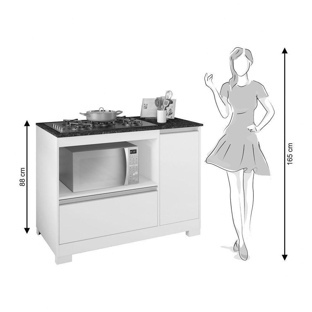 Balcão Cooktop Nt 3050 Branco Com Granito - Notável - 8