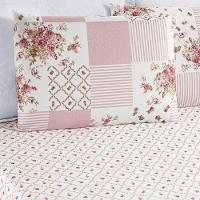 Colcha + Jogo De Cama Bouti Estampado Queen 06 Peças 100% Poliéster - Rosa Matura - 8