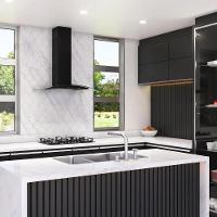 Coifa Nardelli De Parede Clean Vidro Curvo 90cm Preto 110V