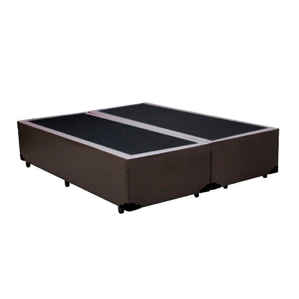 Cama Box Blindado Queen Bipartido Loja Xerife Sintético Marrom 40x158x198 - 1