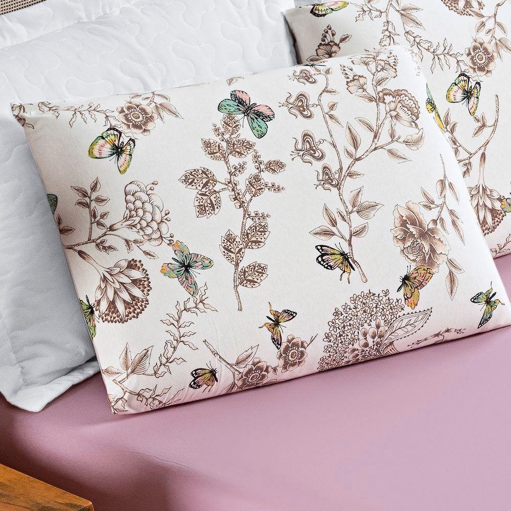 Edredom 2,40 X 2,20m + Jogo De Cama Malha Quality Queen 04 Peças 100% Algodão - Butterfly - 6