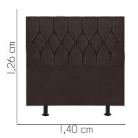 Cabeceira Estofada Cama Box Casal 140cm Istambul Corino Marrom- Mabe Magazine - 3