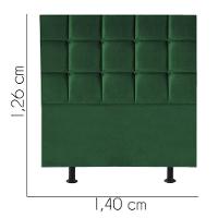 Cabeceira Estofada Cama Box Casal 140cm Espanha Suede Verde- Mabe Magazine - 2