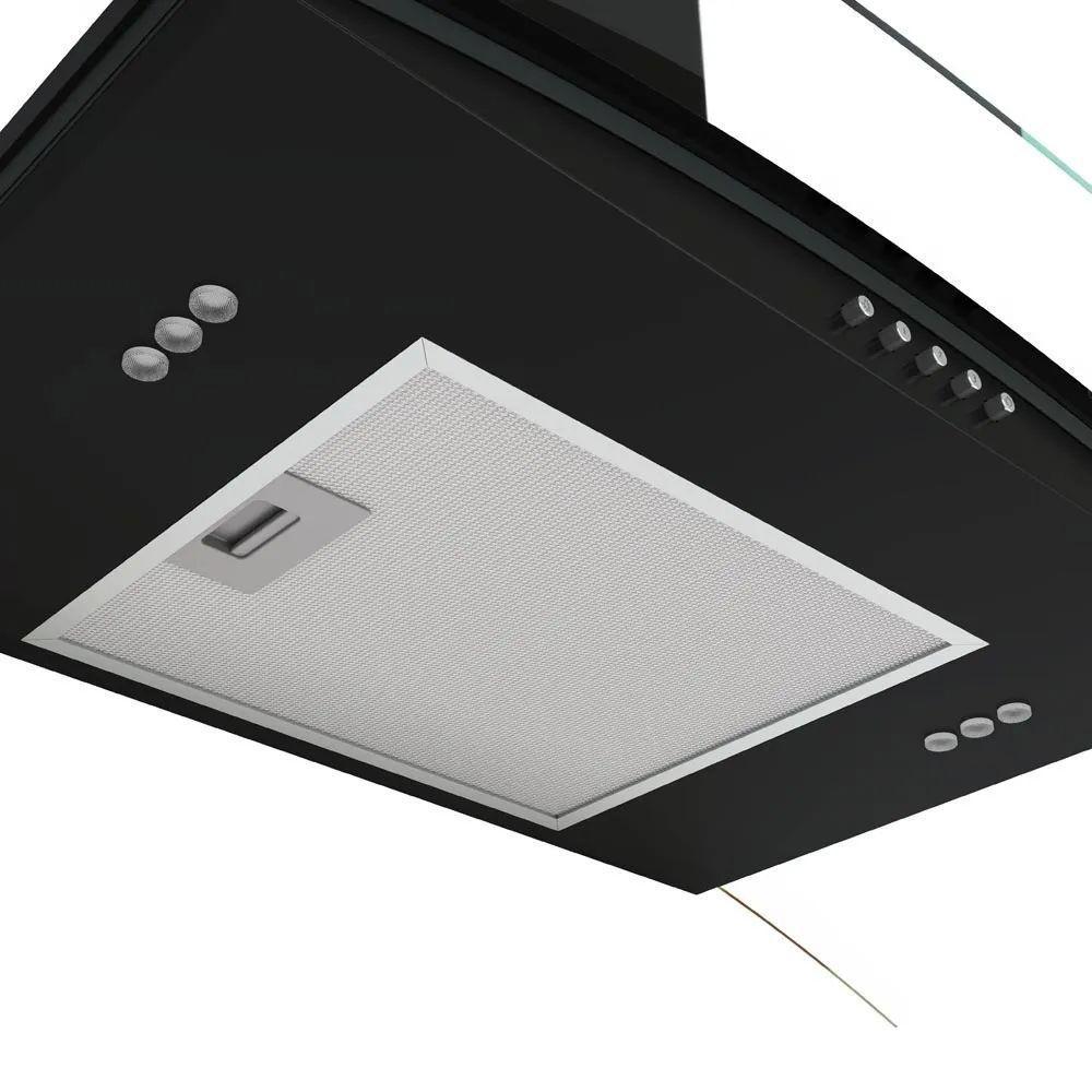 Coifa Nardelli De Parede Clean Vidro Curvo 80cm Preto 220V - 2