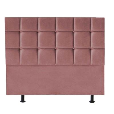 Cabeceira Estofada Cama Box Casal 140cm Espanha Suede Rose- Mabe Magazine