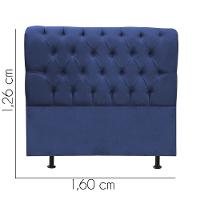 Cabeceira Estofada Cama Box Queen 160cm París Corino Azul- Mabe Magazine - 3