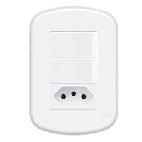 Interruptor Duplo Com Tomada 10a Fame - 3929 Blanc - 1