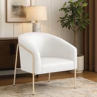 Poltrona Sala Industrial Alta Champanhe Stella Sintético Pu D03 - D'rossi Cor Branco - 1