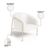 Poltrona Sala Industrial Alta Champanhe Stella Sintético Pu D03 - D'rossi Cor Branco - 3