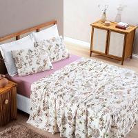 Edredom 2,60m X 2,40m + Jogo De Cama Malha Quality King 05 Peças 100% Algodão - Butterfly - 6