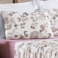 Edredom 2,60m X 2,40m + Jogo De Cama Malha Quality King 05 Peças 100% Algodão - Butterfly - 7