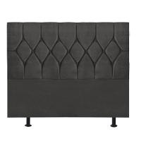 Cabeceira Estofada Cama Box King 195cm Istambul Suede Cinza Escuro- Mabe Magazine - 2
