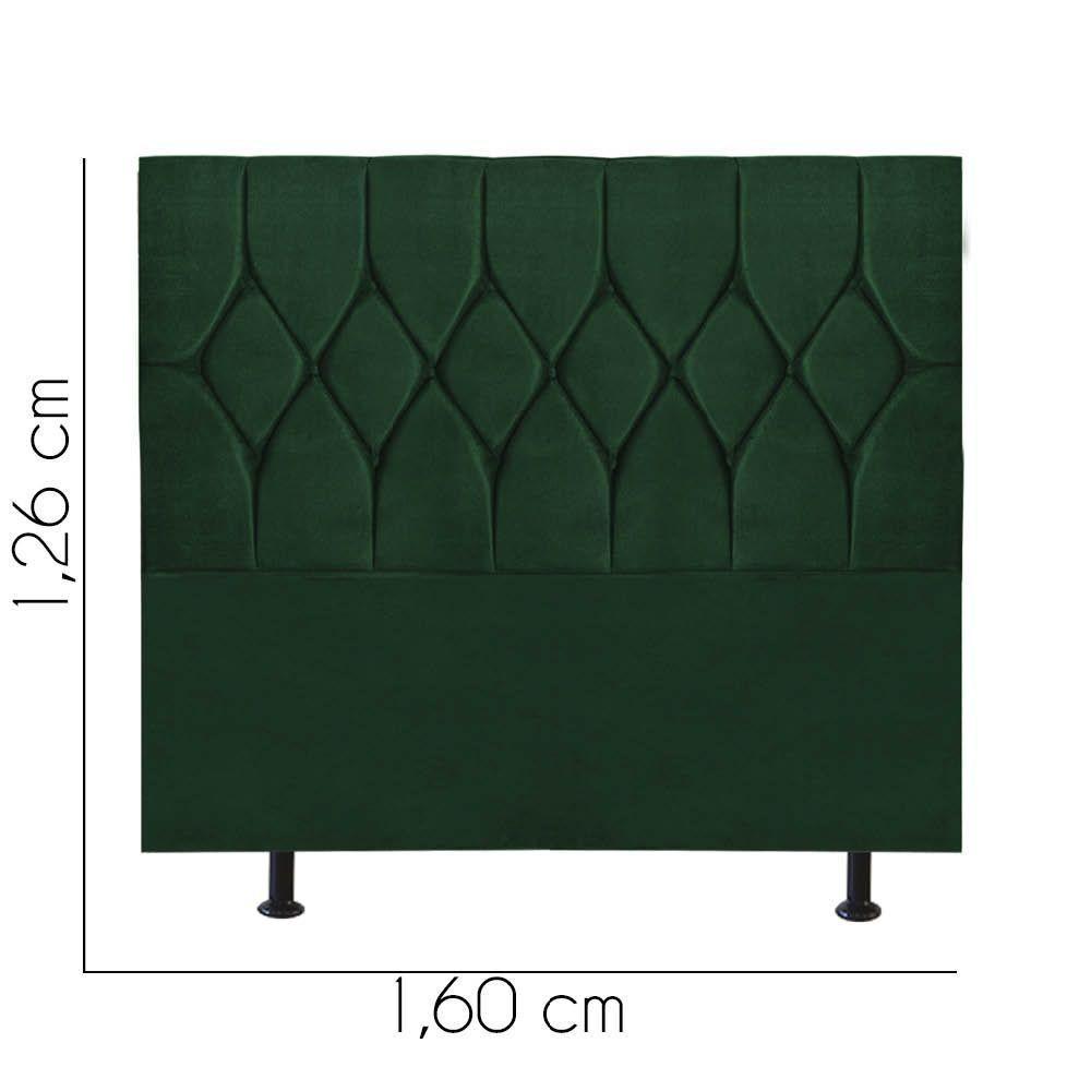 Cabeceira Estofada Cama Box Queen 160cm Istambul Corino Verde- Mabe Magazine - 3