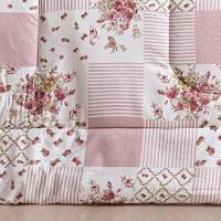 Edredom 2,40m X 2,20m + Jogo De Cama Dupla Face Bouti Queen 07 Peças 100% Poliéster - Rosa Matura