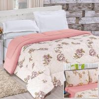 Edredom 2,60m X 2,40m + Jogo De Cama Malha Quality King 05 Peças 100% Algodão - Rosê - 1